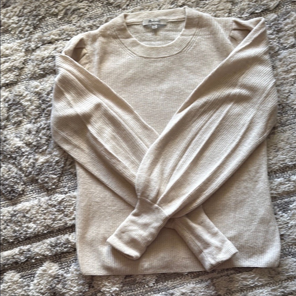 Madewell Ivory Ribbed Sweater